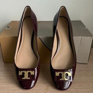 Tory Burch Women Gigi Heel Low Pumps Burgundy-  Size 7.5 M